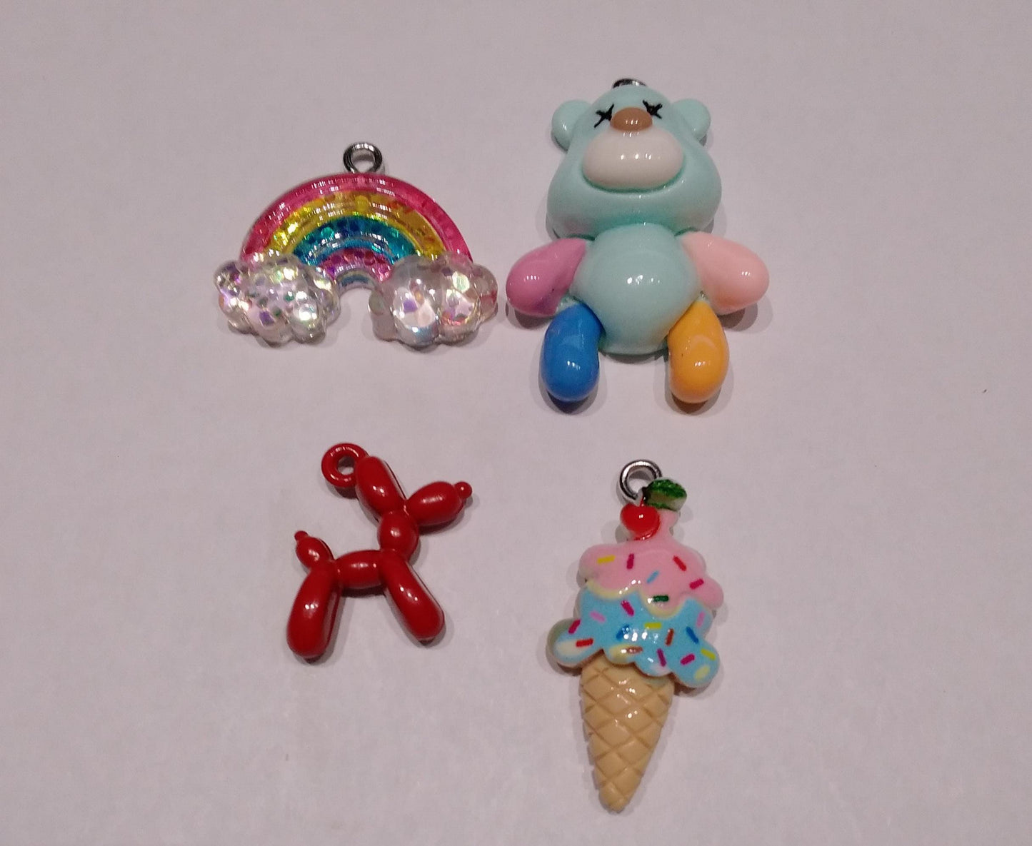 4 piece Blue cartoon bear set mixed charms