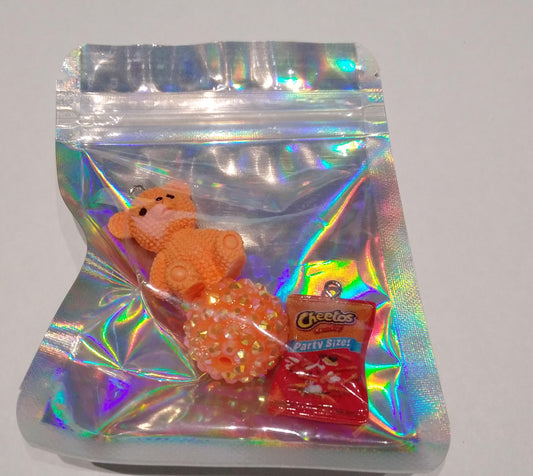 3 piece Orange bear set mixed charms