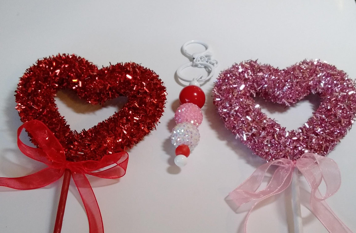 VALINETINES DAY Themed Rhinestone Keychains
