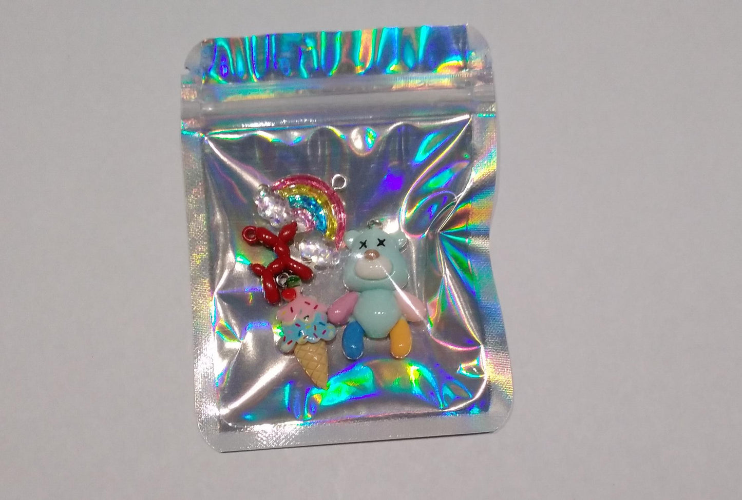 4 piece Blue cartoon bear set mixed charms