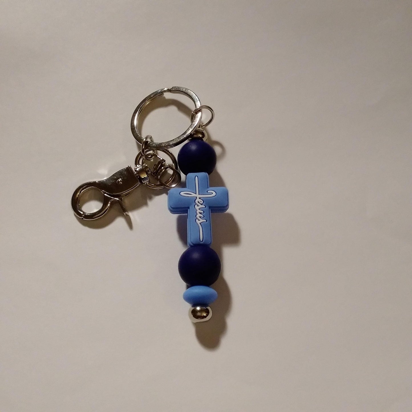 Cross Keychain (Light Blue)