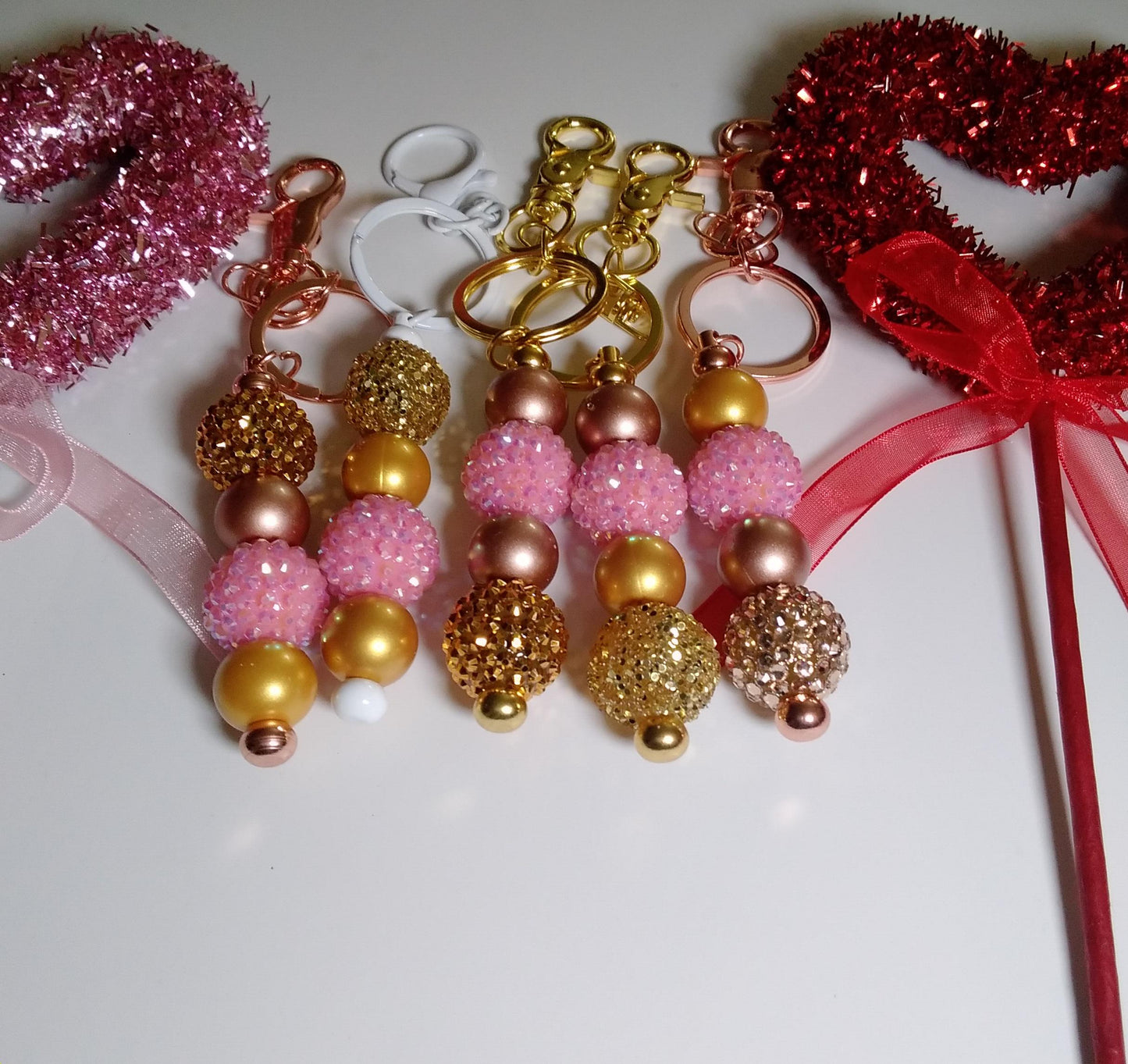 VALINETINES DAY Themed Rhinestone Keychains