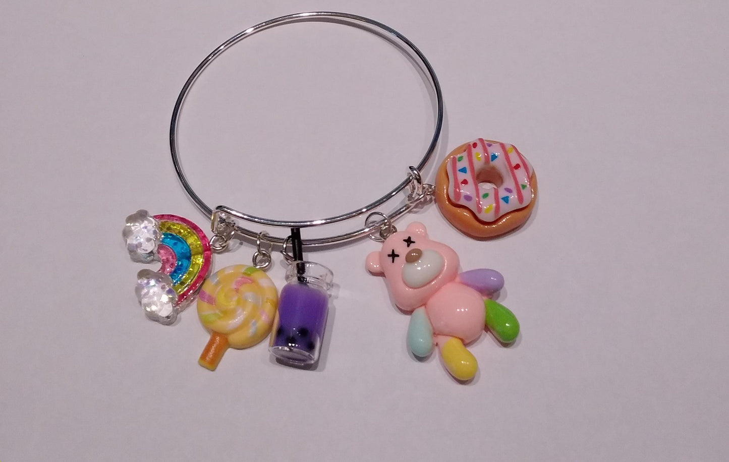 Cartoon Bear Blue Multi-color Sweets Charm Bracelet