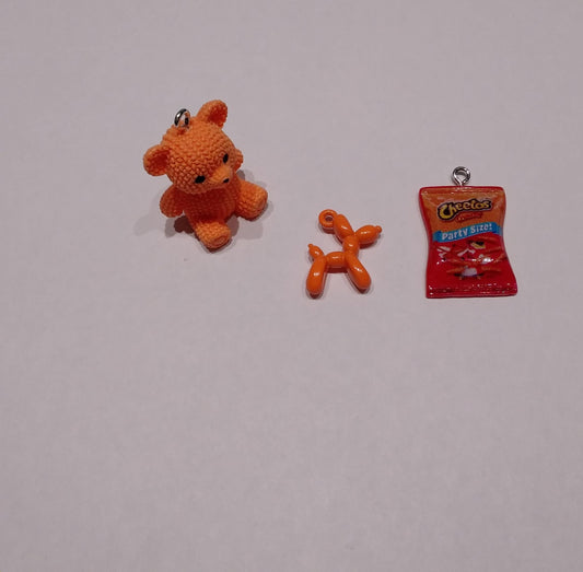 3 piece Orange bear set mixed charms