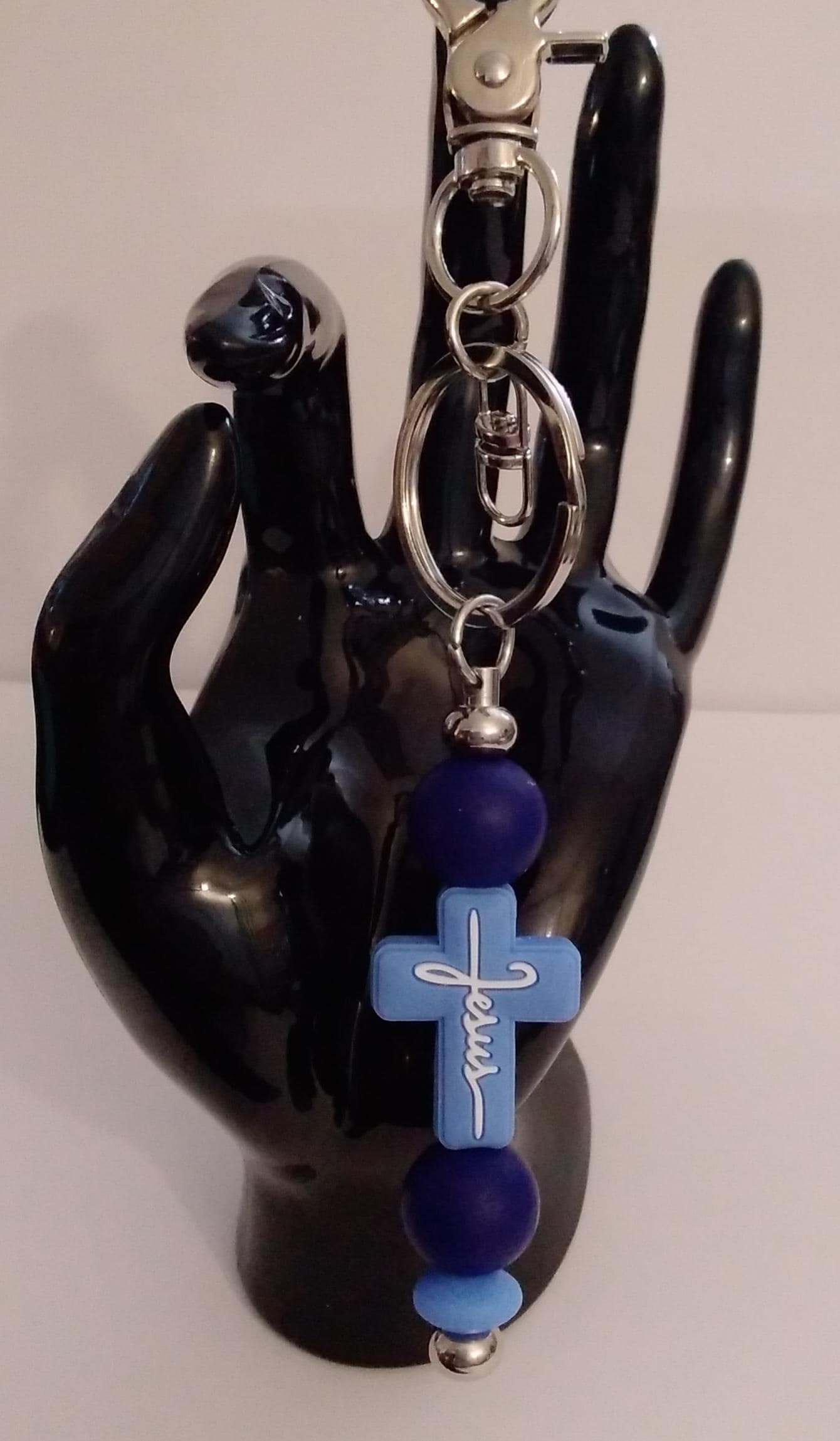 Cross Keychain (Light Blue)