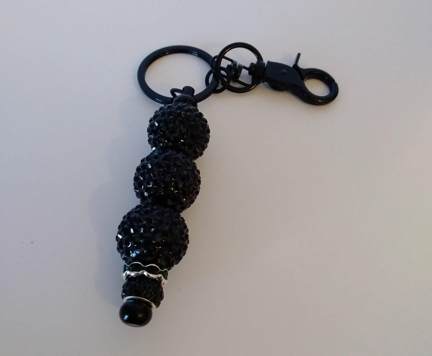 Rhinestone Bling Keychains Black