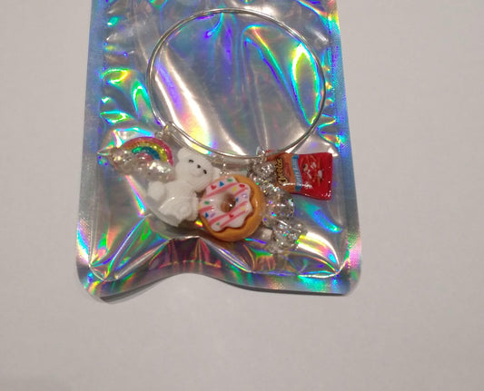 White Bear Cheetos Sweets Charm Bracelet