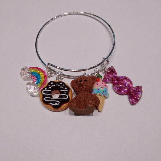 Brown Bear  Sweets Charm Bracelet
