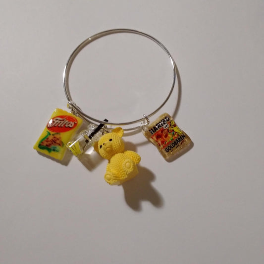 Yellow Bear Fritos Sweets Charm Bracelet