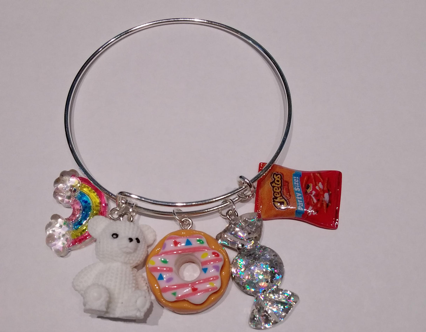 White Bear Cheetos Sweets Charm Bracelet