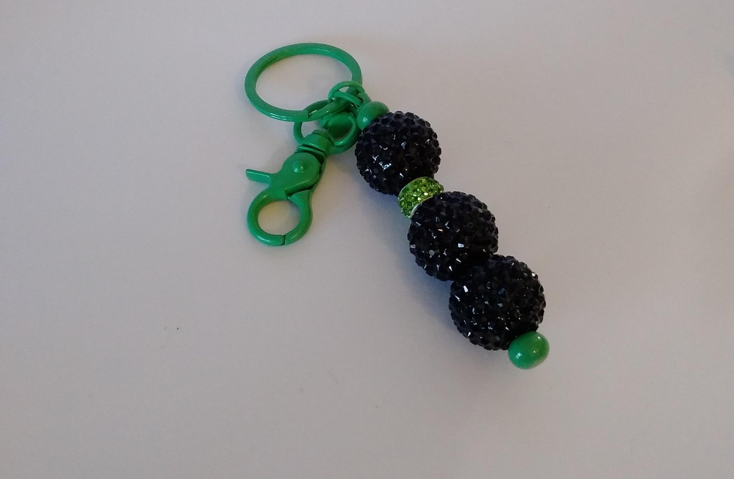 Rhinestone Bling Keychains Green