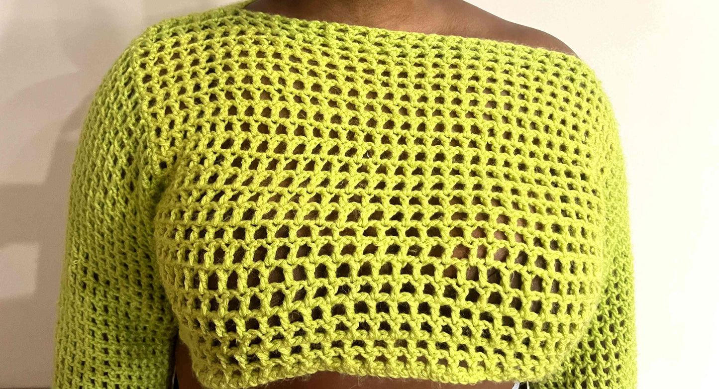 Size L - Crochet Shrug Cover Up