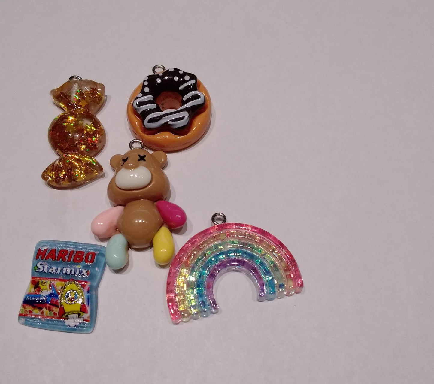 5 piece Brown cartoon bear set mixed charms