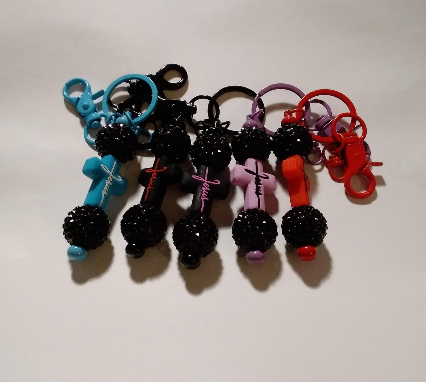 Cross Keychain (white)