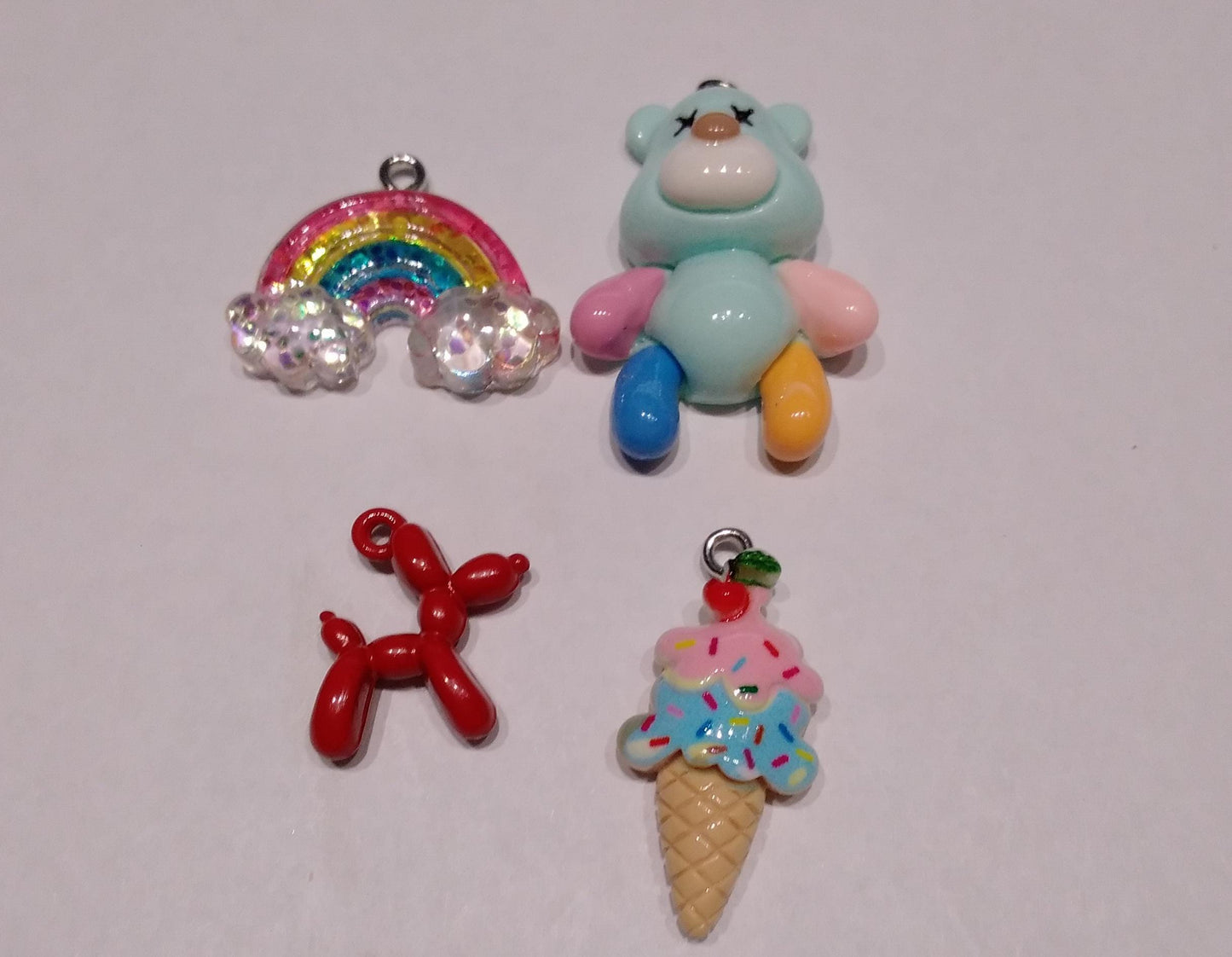 4 piece Blue cartoon bear set mixed charms