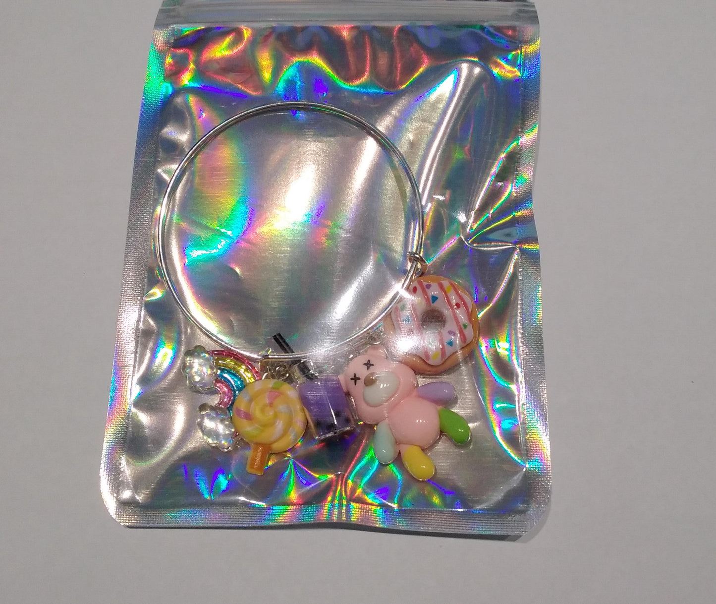 Cartoon Bear Pink Multi-color Sweets Charm Bracelet