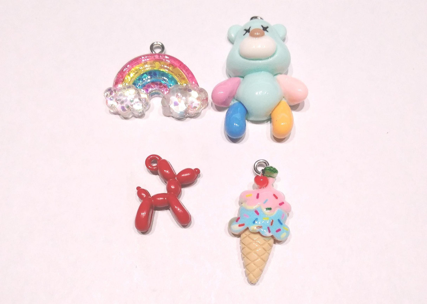 4 piece Blue cartoon bear set mixed charms