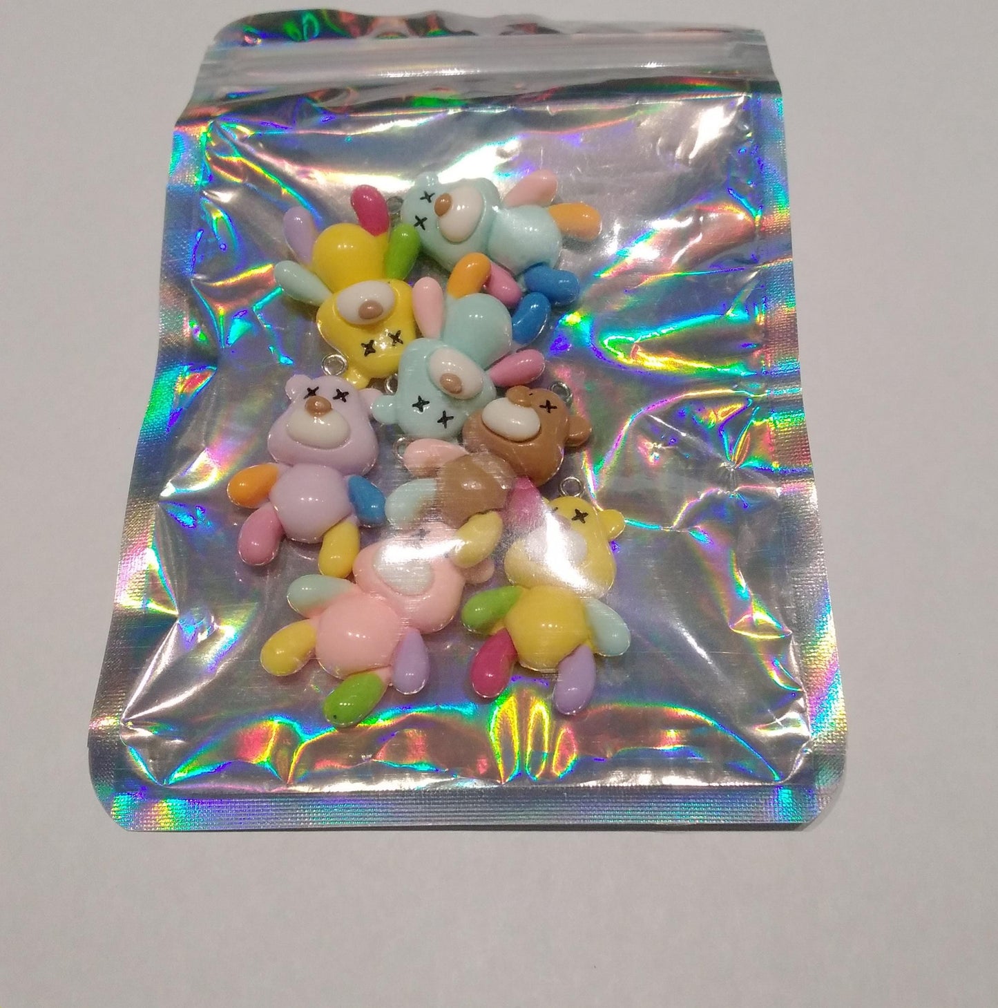 5 piece Cartoon bear color mix charm set
