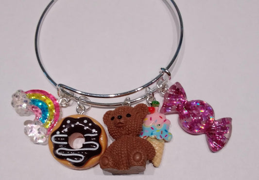 Brown Bear  Sweets Charm Bracelet