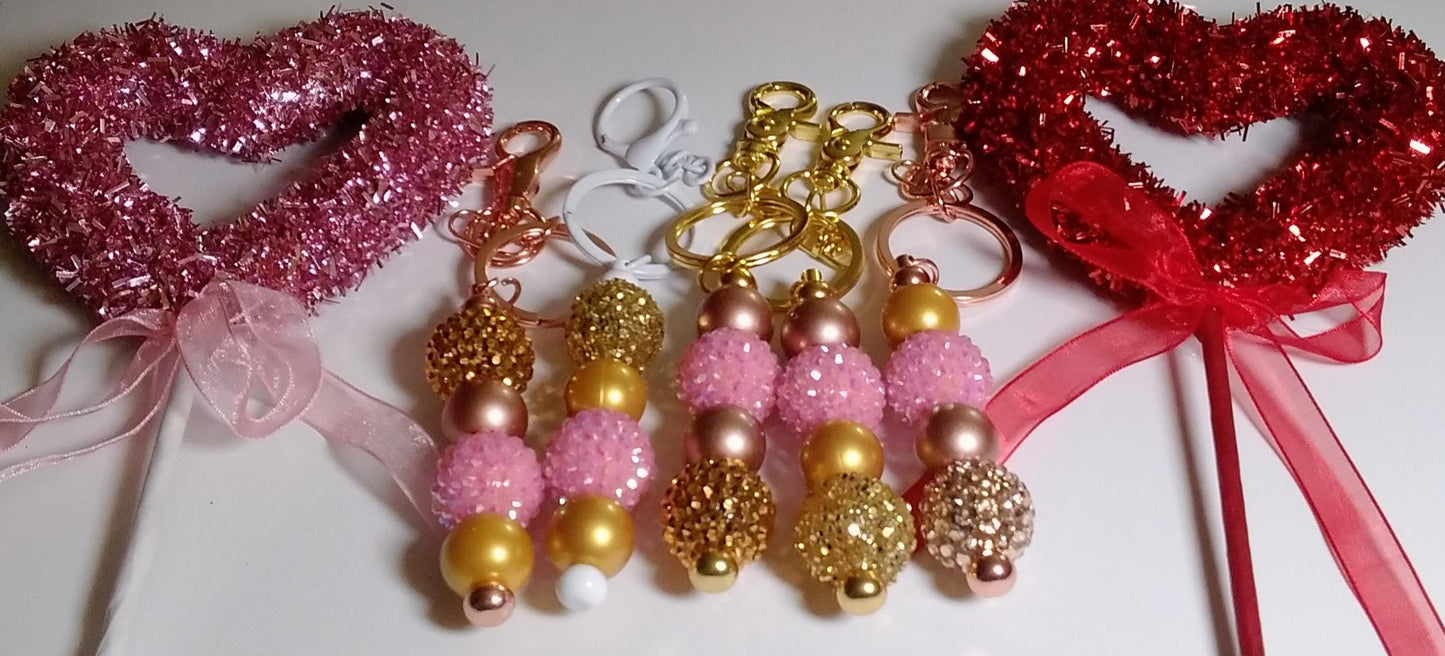 VALINETINES DAY Themed Rhinestone Keychains