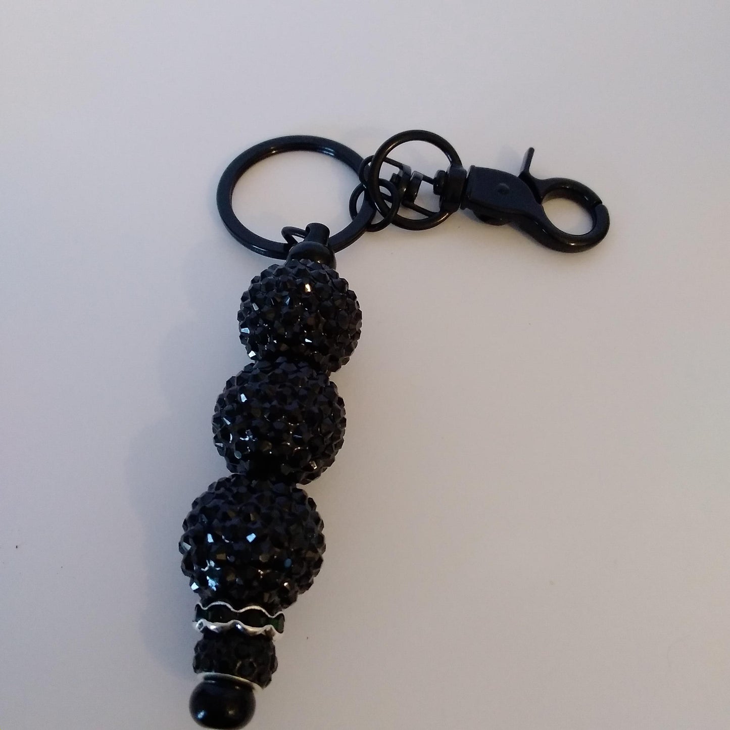 Rhinestone Bling Keychains Black