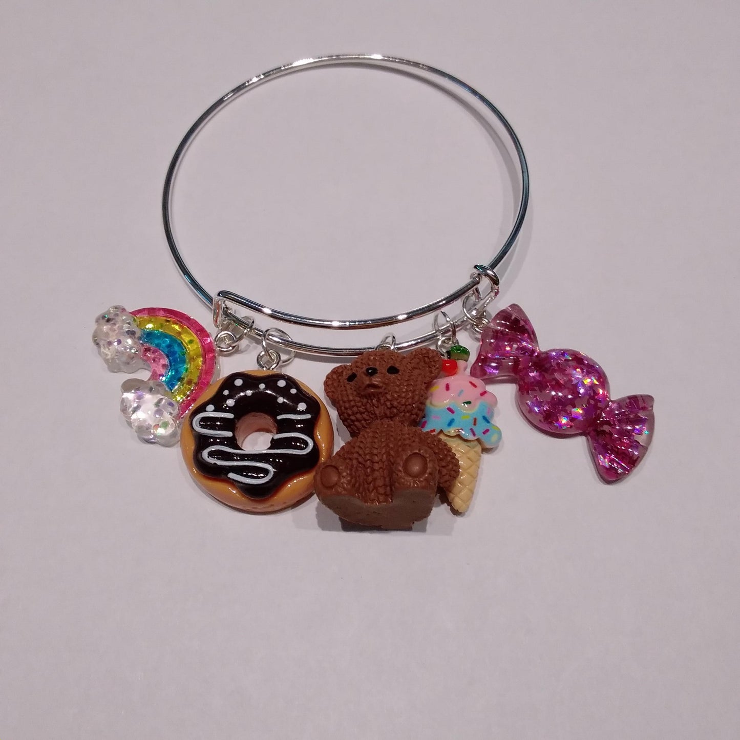 White Bear Cheetos Sweets Charm Bracelet